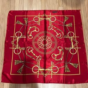 100% silk scarf Red & Gold